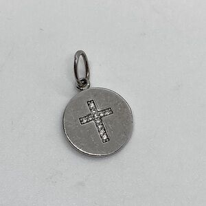 Origami Owl 925 Sterling ‘ Trust the Lord ‘ Circle Cross Charm Pendant | 17mm